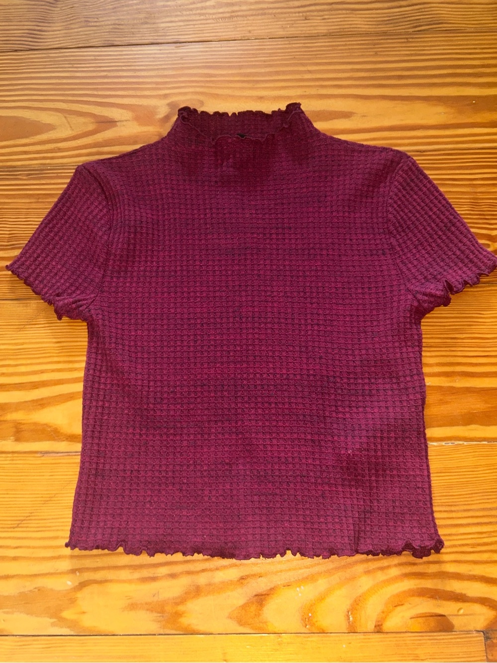 Forever 21 Women's Ribbed Mock Neck knit top - Burgundy